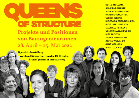Plakat Ankündigung der Ausstellung Queens of Structure.