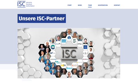 Screenshot der Website des Forschungsvorhabens Industriestandard Carbonbeton