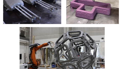 Collage of different 3D printing processes