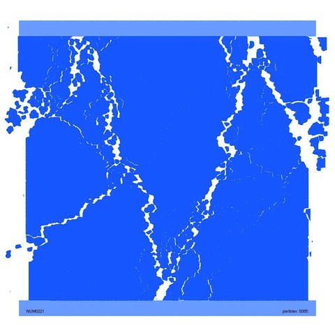 Crack pattern after simulated failure of concrete specimen