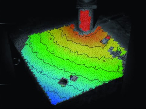 Results: Slab deflection during impact and the tension zone of a slab after impact