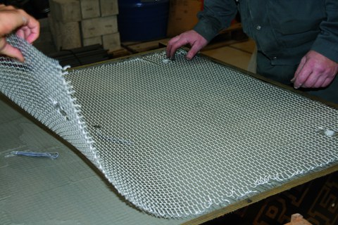 Application of steel fabric reinforcement