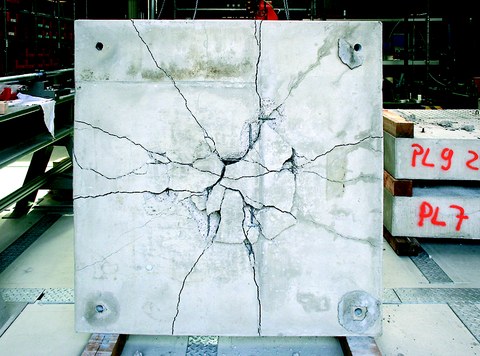 Bottom side of a reinforced concrete slab