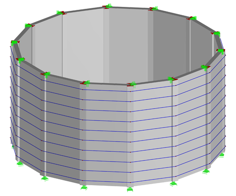 3D-Visualisierung des Behälters in Textilbeton-Segmentbauweise