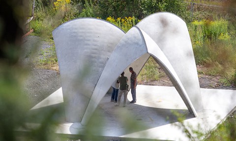 Pavilion made of carbon reinforced concrete prefabricated parts