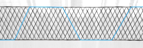 Path of the carbon fibers in the 2D textile lattice girder 