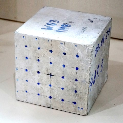 Cube specimens with test pattern