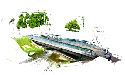 3D Rekonstruktion der Gaskugelbrücke in Freiburg im Breisgau