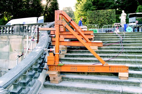 Test set-up at the western stair
