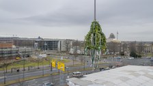 Foto zeigt IMporessionen vom Bau des Carbonbetonhauses CUBE in Dresden