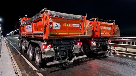 Ansicht der Belastungsfahrzeuge 