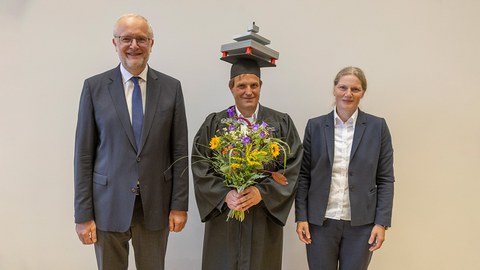 THomas Schubert und die anwesende Promotionskommission
