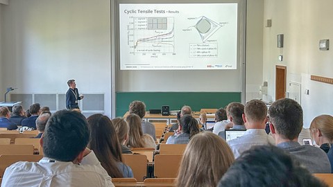 Till Wellmann (RWTH Aachen University) delivering a presentation during the SPP100+ Special Session at the SMAR2026 conference