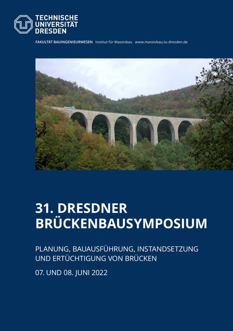Grafik zeigt das Deckblatt zum Tagungsband des 31. Dresdner Brückenbausymposiums