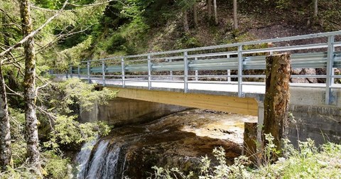 Foto zeigt eine Beton-Verbundtragwerkbrücke für Schwerlasten in der Schweiz