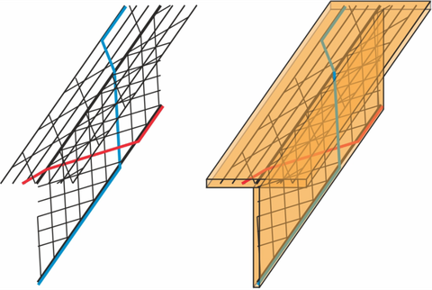Bewehrungsführung der alternierenden Carbonbewehrung 