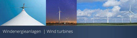 Grafik zeigt Bilder zum Thema Windenergieanlagen