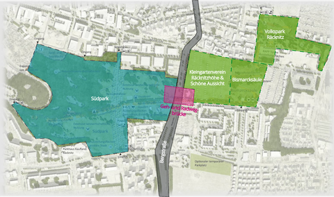 Site plan of the Südpark core area