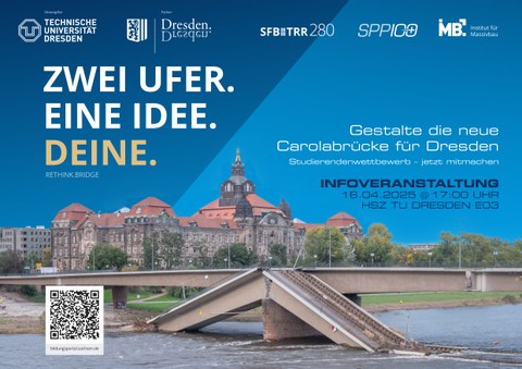 Poster für den Studentischen Wettbewerb zur Gestaltung einer neuen Carolabrücke in Dresden