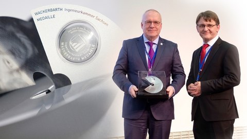Prof. Manfred Curbach wird die Wackerbarth-Medaille verliehen