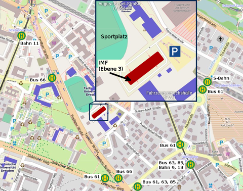 Lageplan und Anfahrt zur August-Bebel-Straße 30