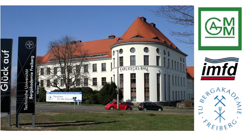 Campus TU Freiberg mit Logos