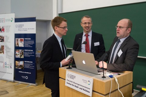 Ulrich Werner, Prof. Richard Stroetmann und Matthias Albiez im fachlichen Austausch