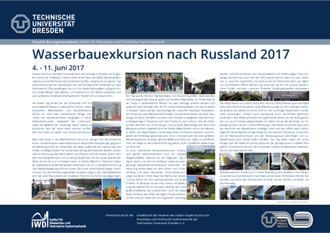 Poster der Wasserbauexkursion nach Russland 2017