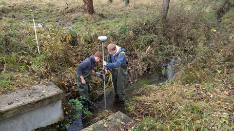 Einmessung von Drucksonden mittels GPS-Stab