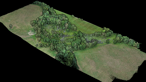 LiDAR scan of the Beaver Wetland along the Lisci potok from a flight altitude of 50 meters