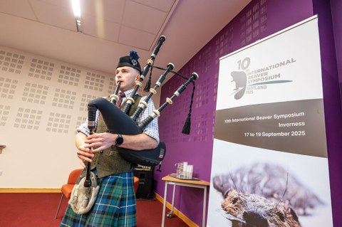 Dudelsackspieler beim Symposium