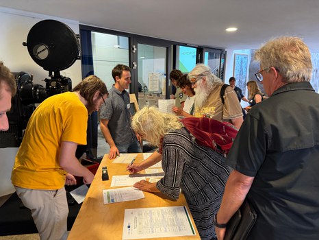 Registrierung der Besucher des Workshop