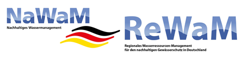 Logo NaWaM nachhaltiges Wasserressourcen Management und ReWaM Regionales Wasserressourcen-Management für Deutschland