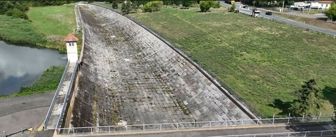 Drone photo of the spillway in its current state