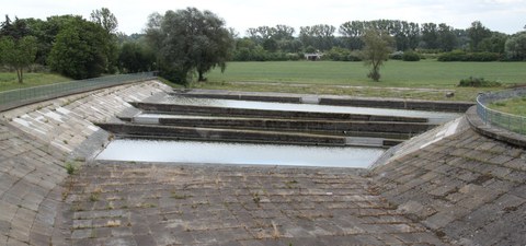 Photograph of the stilling basin in its current state