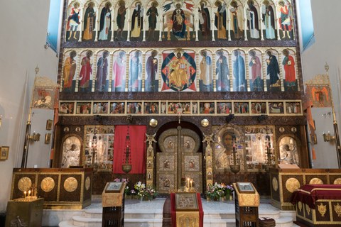 Ikonen in der Russischen Gedächtniskirche des Heiligen Alexej in Leipzig 
