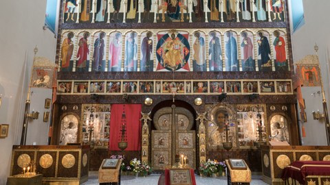 Ikonen in der Russischen Gedächtniskirche des Heiligen Alexej in Leipzig 