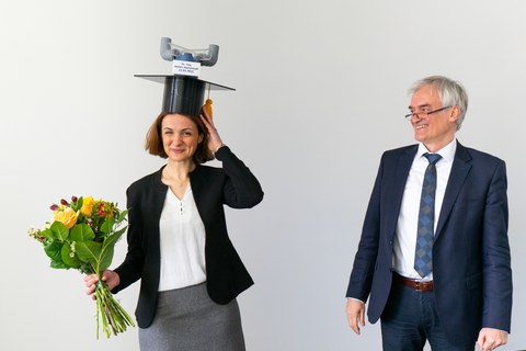 Promovendin Hellen Hammoudi und Prof Stamm