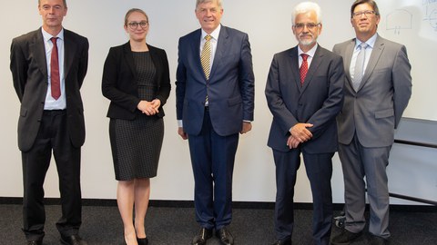 Prof. Heiner Siedel, Dipl.-Ing. Anna-Elisabeth Wollstein-Lehmkuhl, Prof. Rainer Schach, Prof. Jörn Krimmling und Prof. Peter Jehle