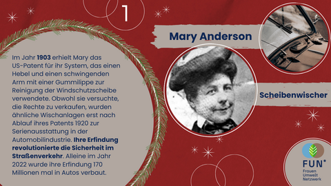 Bild von Mary Anderson & einem Scheibenwischer