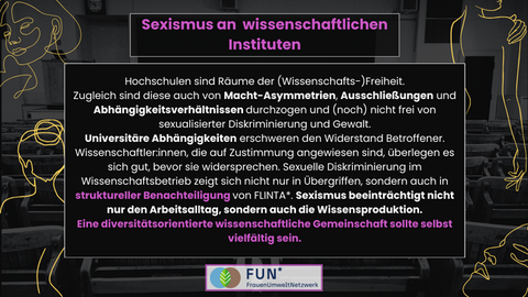 #FactFriday: Sexismus an wissenschaftlichen Instituten