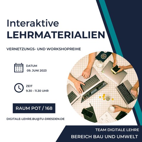 Einladung zur Veranstaltung Interaktive Lehrmaterialien am 09.06.2023