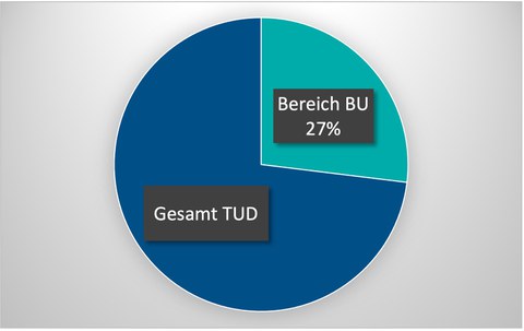 Chart on the percentage of students in the School of Civil and Environmental Engineering at the TUD