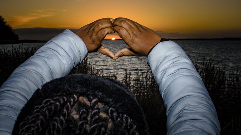 The island of Vilm in a smartphone display