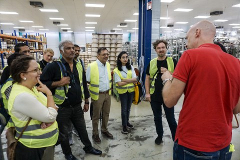 Group inside a textile factory