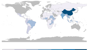 Origin of UNEP/UNESCO/BMUB course participants from 1977-2015
