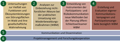 Schematische Übersicht zu den Arbeitspaketen