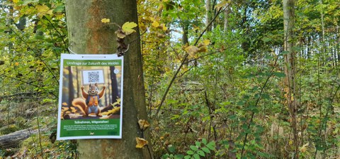 Schild am Baum