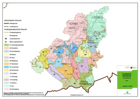 Karte des Forstbezirkes Eibenstock