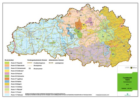 Karte des Forstbezirkes Taura